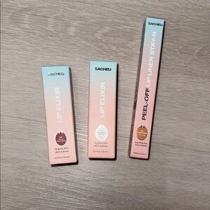 Sacheu Lip Elixir and Peel-Off Lip Liner Set Bundle